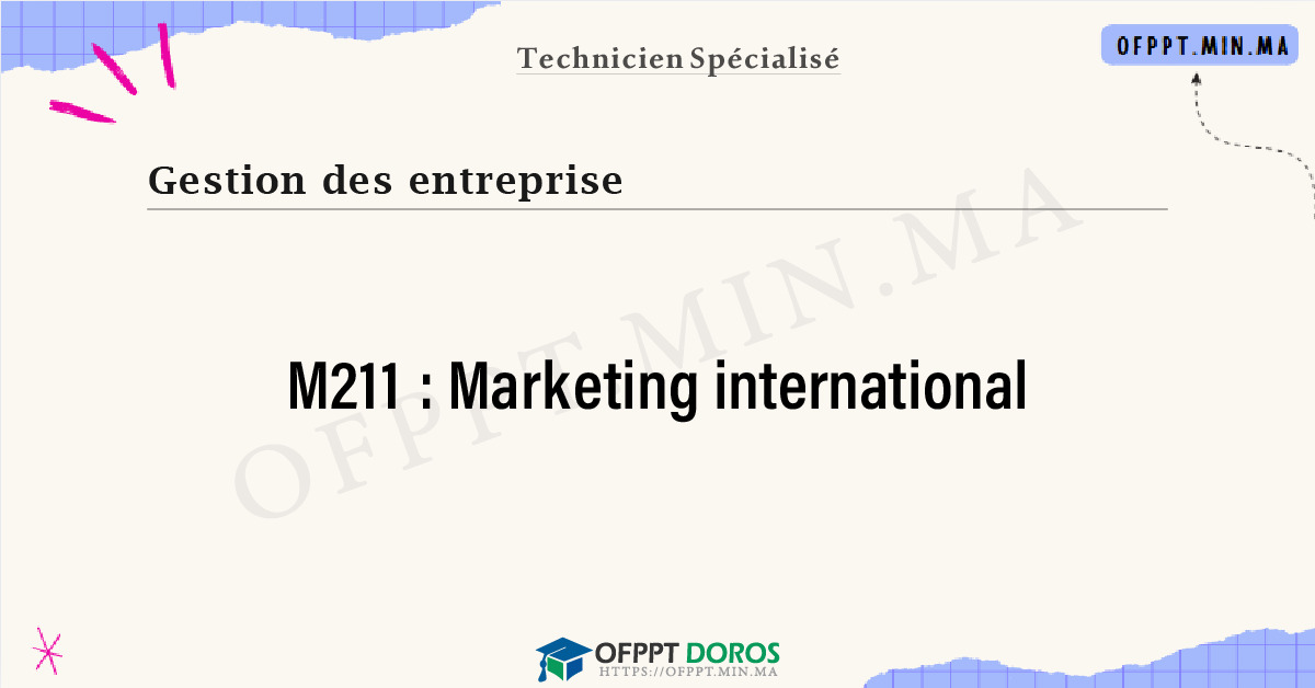 Sommaire détaillé du cours Marketing international M211 OFPPT - Structure du module