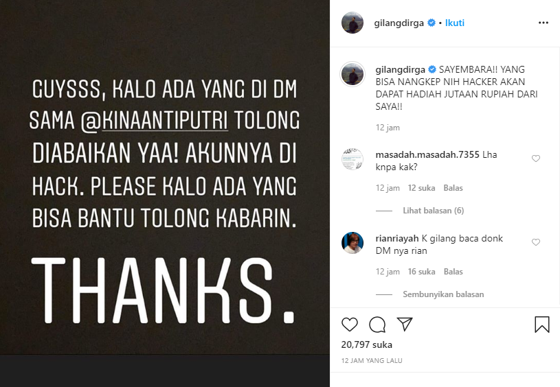 Gilang Dirga buat sayembara