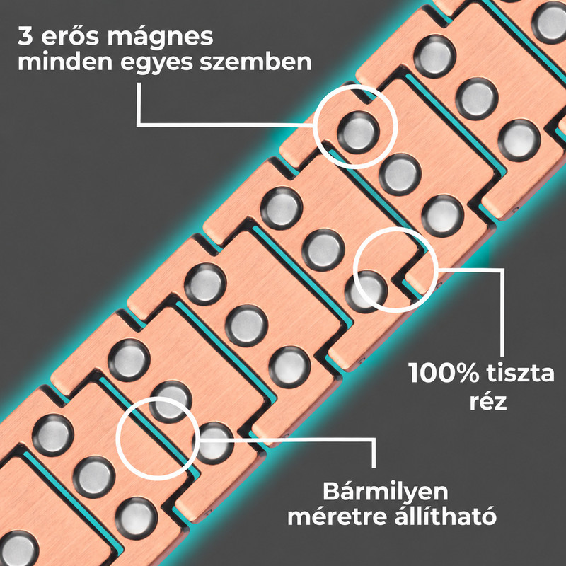 Neodímium mágnesek a réz karkötőben