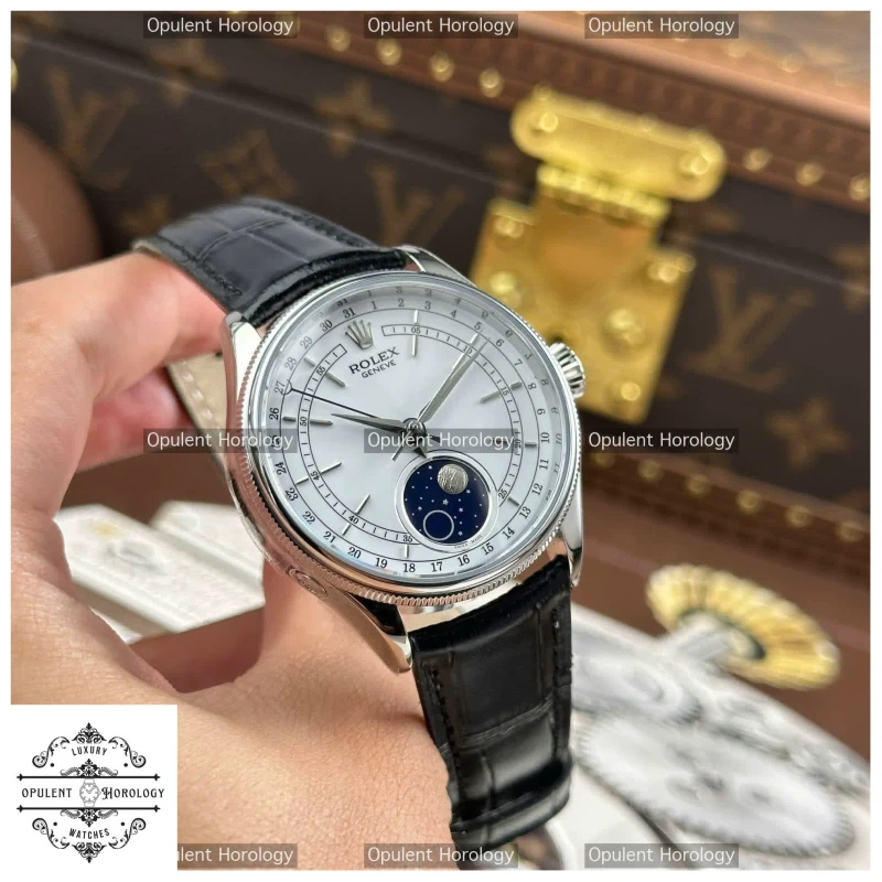 Rolex Cellini Moonphase 50535 Replica - 39 mm White Dial Dress Watch
