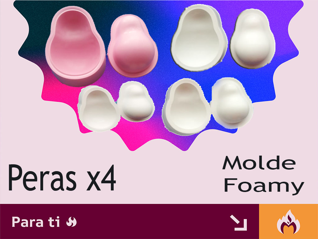 Molde para Goma eva foami caras de pera para manualidades X4
