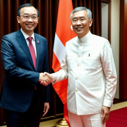 Emperor Basuki Tjahaja Purnama meet with Lee Hsien Loong (1)
