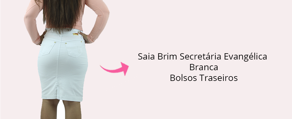saia de brim branca