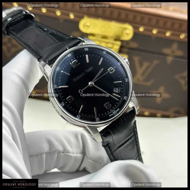 Audemars Piguet Code 11.59 Selfwinding 41mm Black Dial Leather Strap