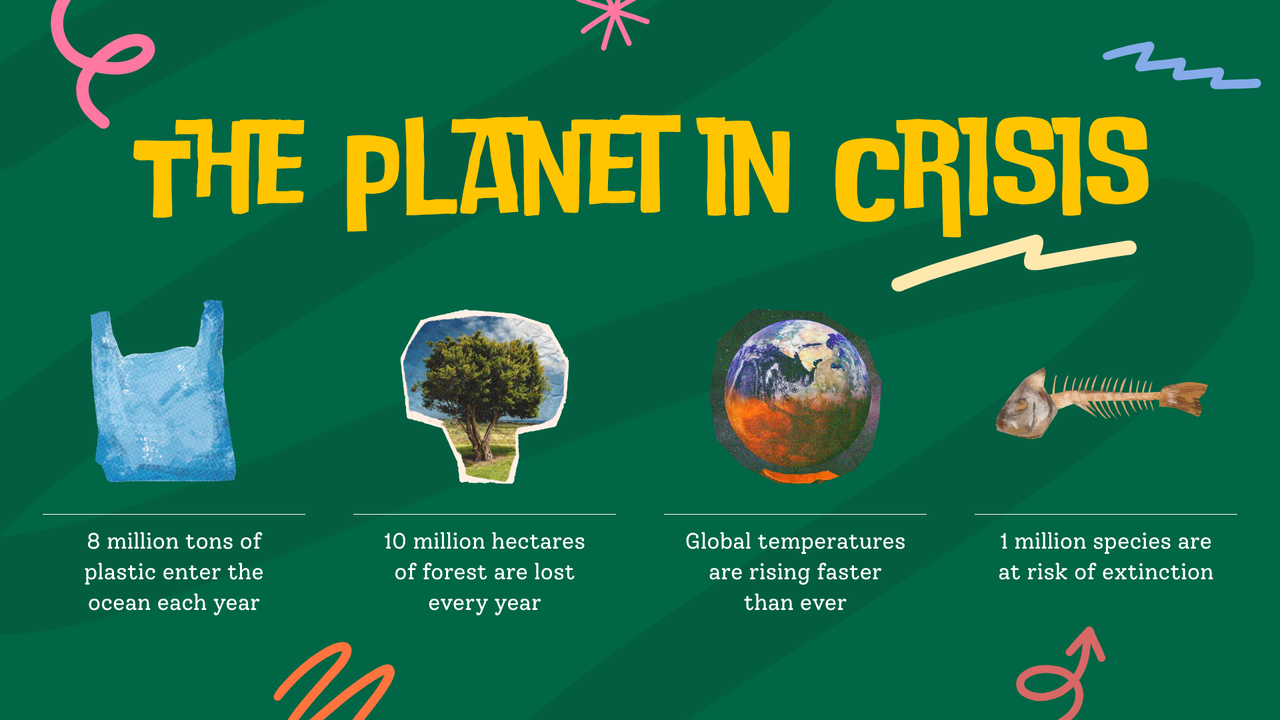 Green and Yellow Illustrated Earth Day Presentation