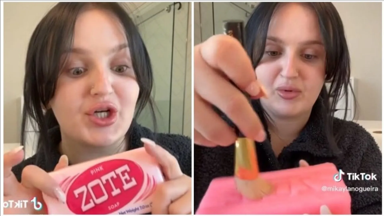 Tiktoker estadounidense incluye jabón Zote en su rutina de maquillaje, mexicanos reaccionan