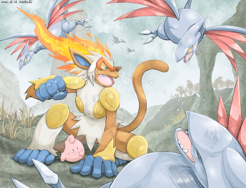 infernape-cleffa-and-skarmory-pokemon-dr