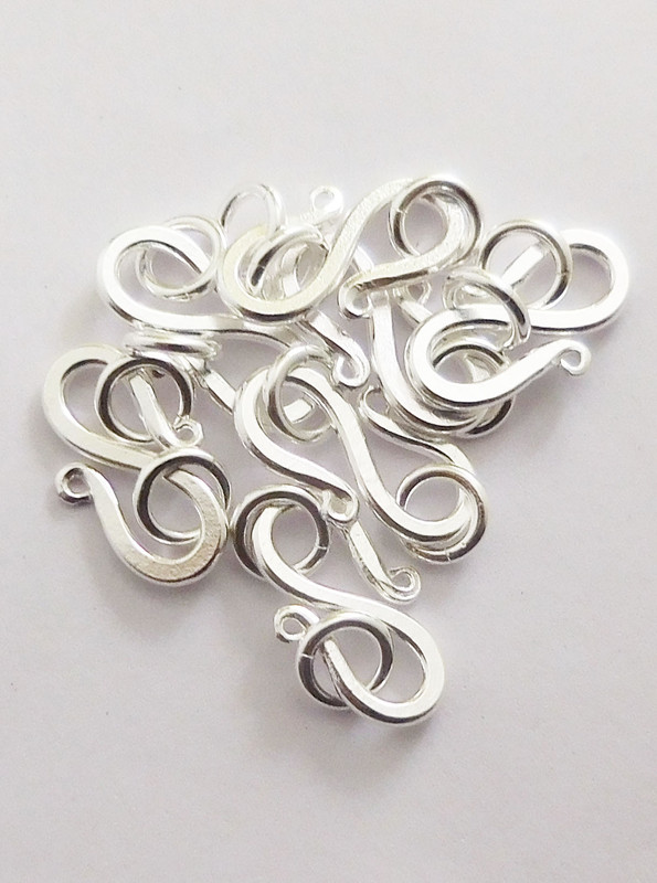 20 PCS 17X9MM COPPER HOOK S  CLASP STERLING SILVER PLATED 18K GOLD PLATED 853 