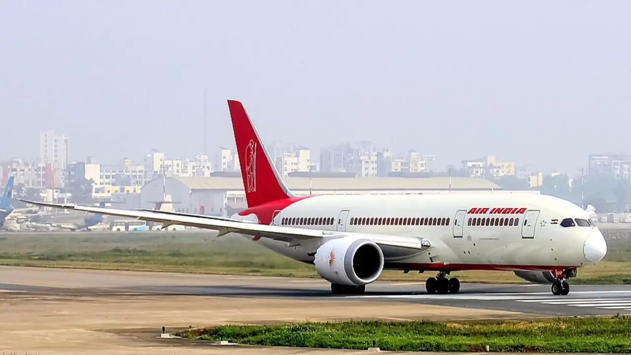 Air India wide-body aircraft parked