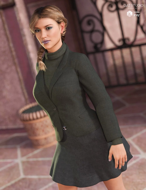 Blazer and Flare Skirt for Genesis 3 Female(s)