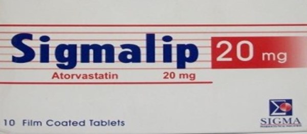 Box and blister pack of Sigmalip 20 mg tablets