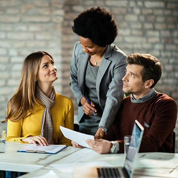 A team having conversation