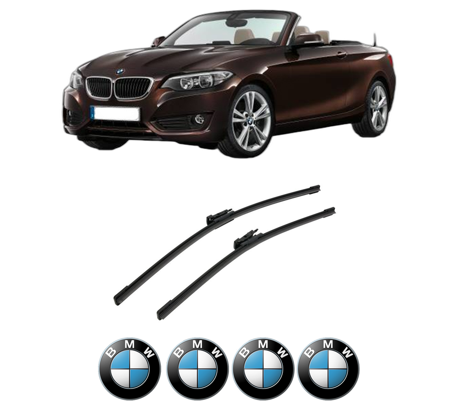 Set stergatoare auto BMW Seria 2 Convertible (F23) din 2014-2021, pentru parbriz auto, 2 bucati, Bosch Aerotwin, din cauciuc siliconat rezistent, 4 Stickere Auto BMW Seria