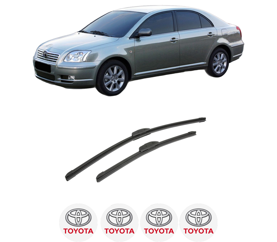 Set stergatoare auto TOYOTA AVENSIS (_T25_) din 2003-2008, pentru parbriz auto, 2 bucati, Bosch Aerotwin Retrofit, din cauciuc siliconat rezistent, 4 Stickere Auto TOYOTA