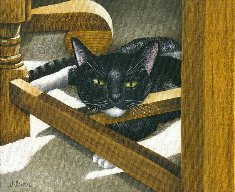 24-cat-under-a-chair-carol-wilson