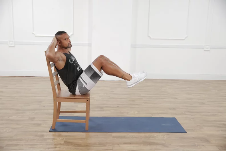 Chair Leg Raises core exercise