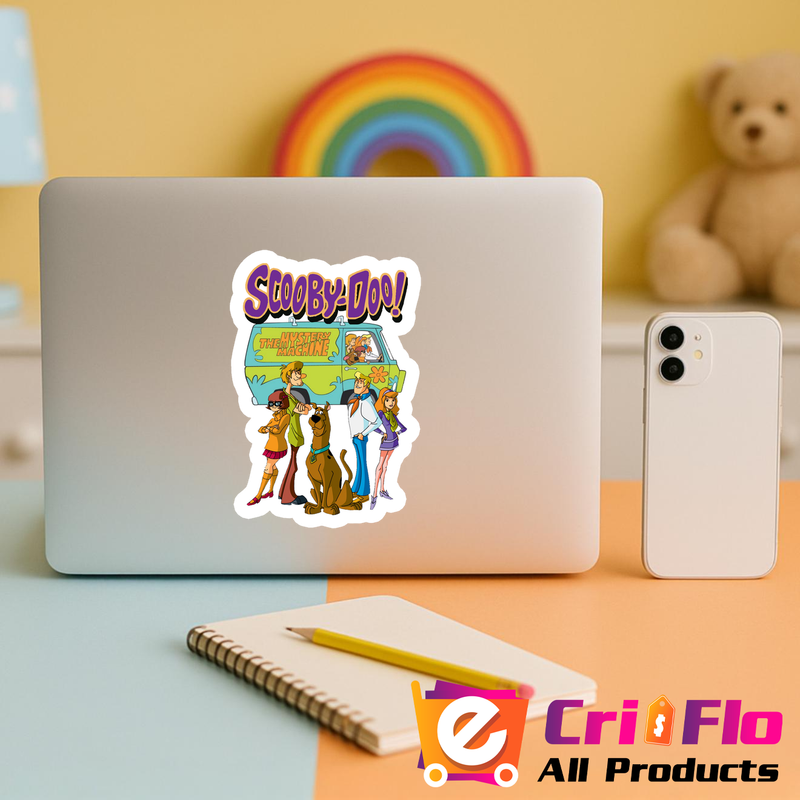 Sticker Scooby Doo Mistere Rezolvate De Prieteni Si Un Caine Vorbitor, Autoadeziv, Cri-Flo, Marime 15 Cm