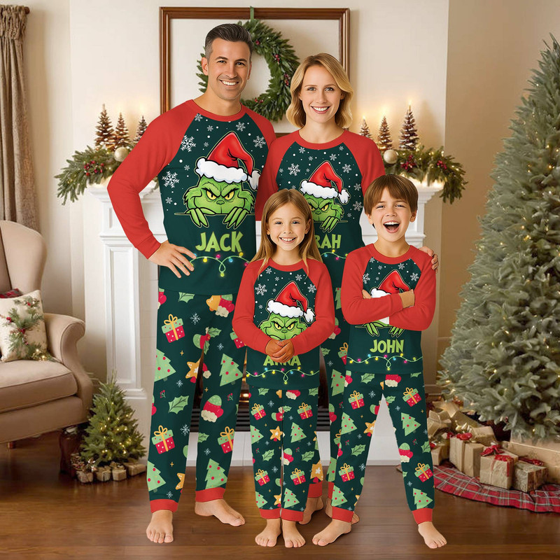 251114002 AAA Merchize Raglan Pijama Grinch Christmas 1