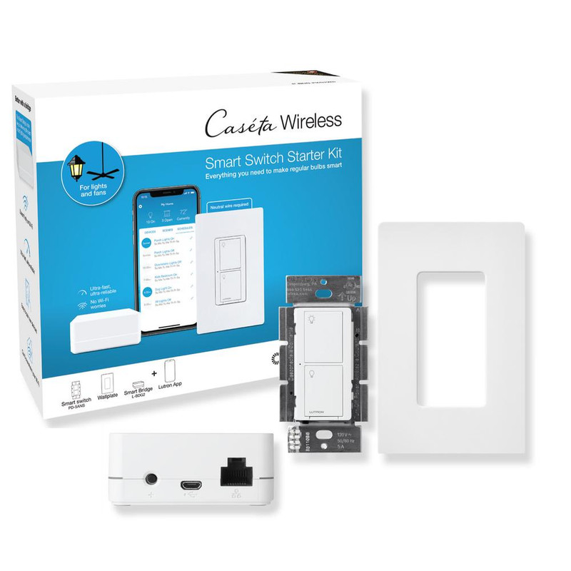 PAQUETE INICIAL CASETA CON SMART BRIDGE - 1  SWITCH 1 PLACA DE MURO Y 1 SMART BRIDGE