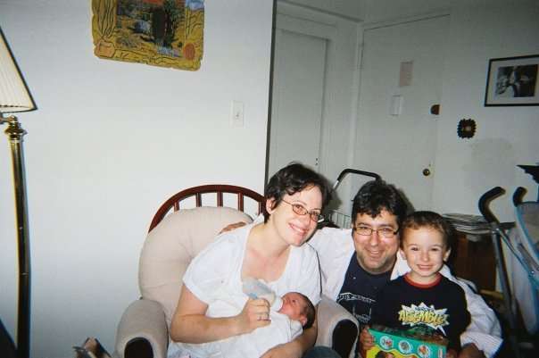 Maggie Haberman with her husband and two children