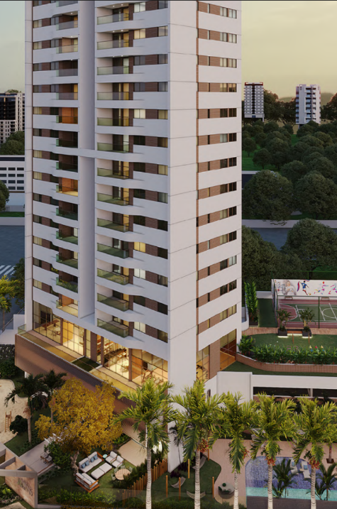 Vista alternativa da fachada do Alameda Jardins