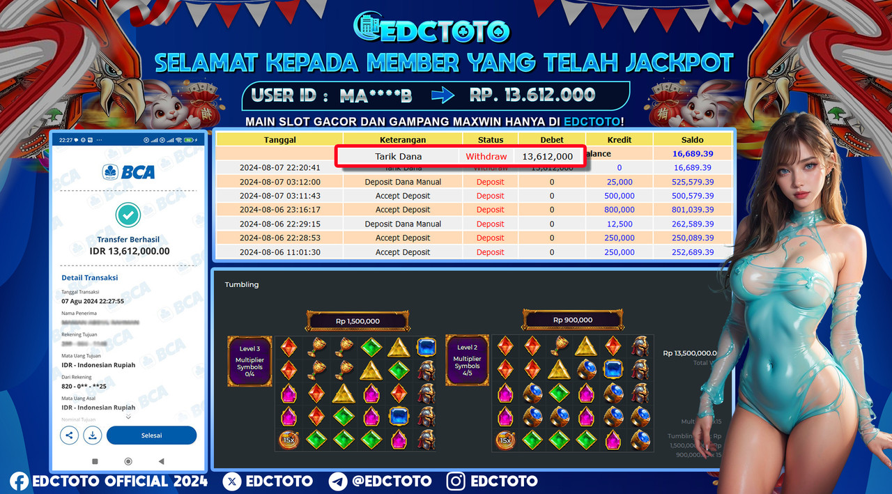 Selamat Kepada Member EDCTOTO JACKPOT 13JT Forge of Olympus  jangan ragukan situs RESMI EDCTOTO