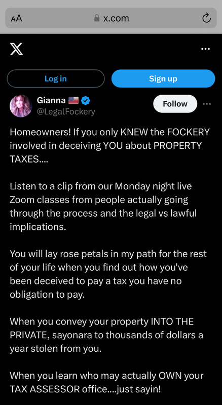 Gianna 🇺🇸 on X Homeowners! If you only KNEW the FOCKERY involved in deceiving YOU about PROPERTY TAX