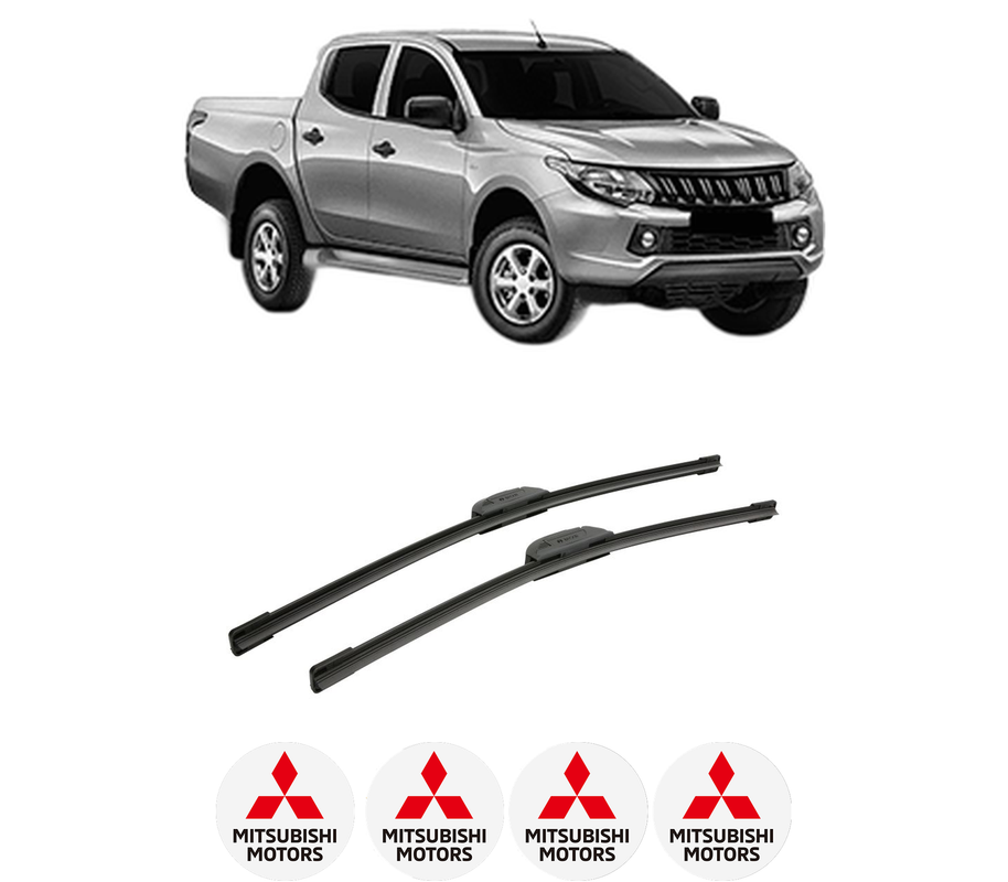 Set stergatoare auto MITSUBISHI L200 Platform/Chassis (MQ) din 2015, pentru parbriz auto, 2 bucati, Bosch Aerotwin Retrofit, din cauciuc siliconat rezistent, 4 Stickere Auto MITSUBISHI