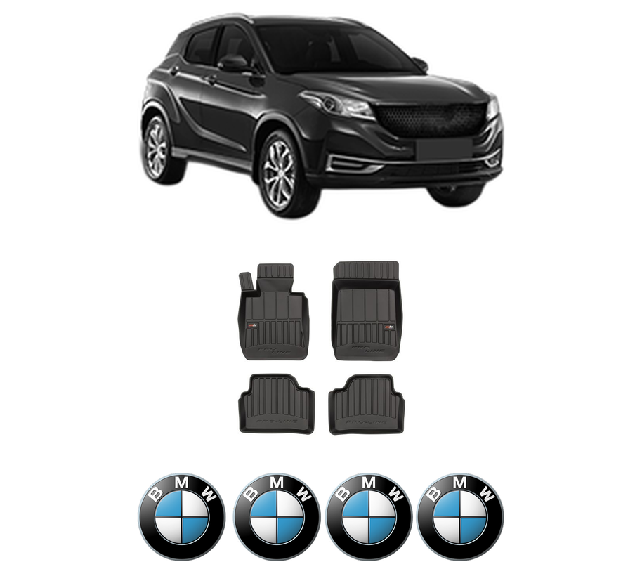 Set covorase presuri BMW Seria 3 din 1997-2022, auto, din cauciuc thermoplastic, 4 Stickere auto cu BMW Seria