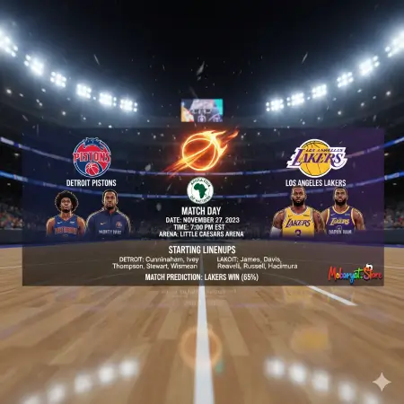 بث مباشر ديترويت بيستونز ضد لوس أنجلوس ليكرز | معركة الصدارة في الدوري الاميركي للمحترفين