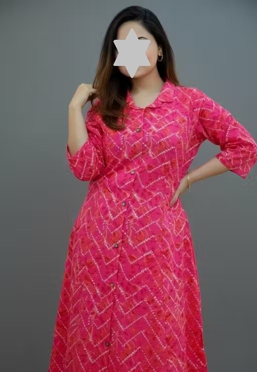 Kashvi Graceful Women Leheriya Mix Premium Cotton Polister Co-ord Set |KURTA SET | KURTI WITH PENT | PENT SET  Color 1 (KS162)