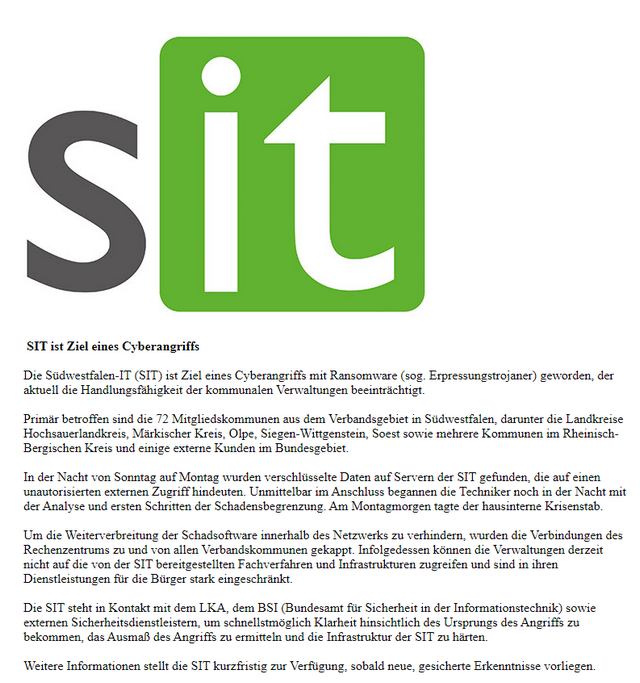 Cybervorfall: SIT-Stellungnahme