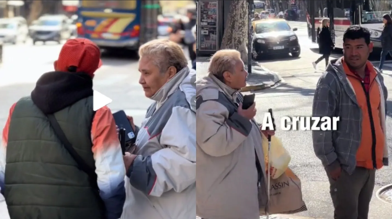 Ancianita pidió ayuda para cruzar la calle y esto fue lo que pasó