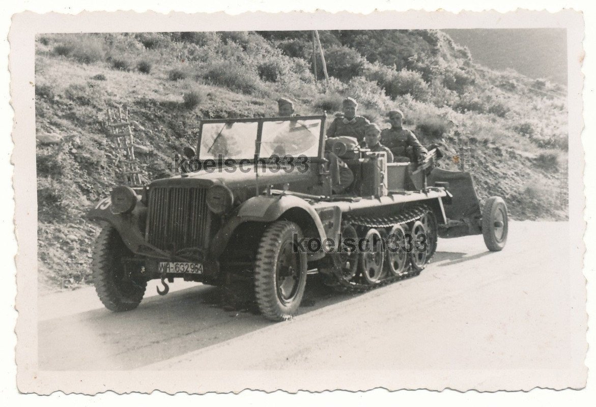 Foto Panzerjäger Panzer Halbkette 3,7cm PaK Gesc