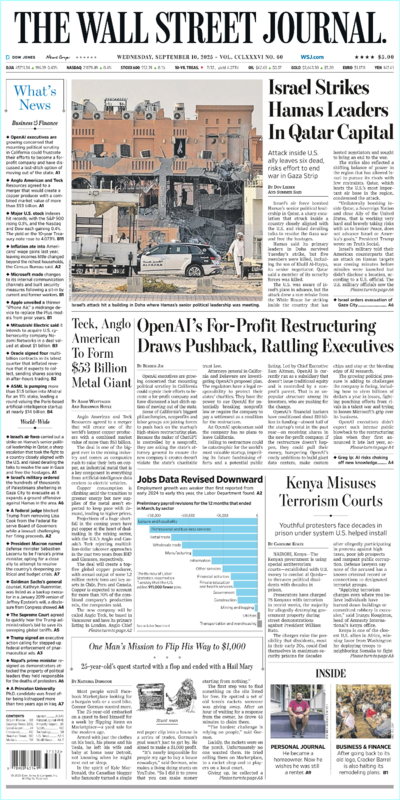 The Wall Street Journal September 10.2025