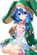 1girl, yoshino (date a live), blue hair, blue eye, Green Coat, animal hood down, s-4131436647