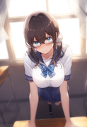 1girl, sagisawa fumika  artistcg, depth of field, shiny skin, blush,full body,fr s-3511620560