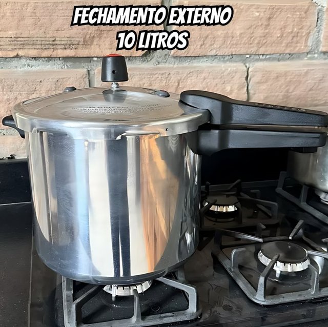 Panela de Pressão Fechamento Externo 10L Alumínio Nacional