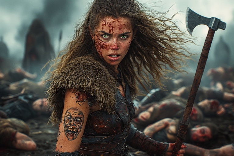 Viking-girl-holding-norse-axe-(8)