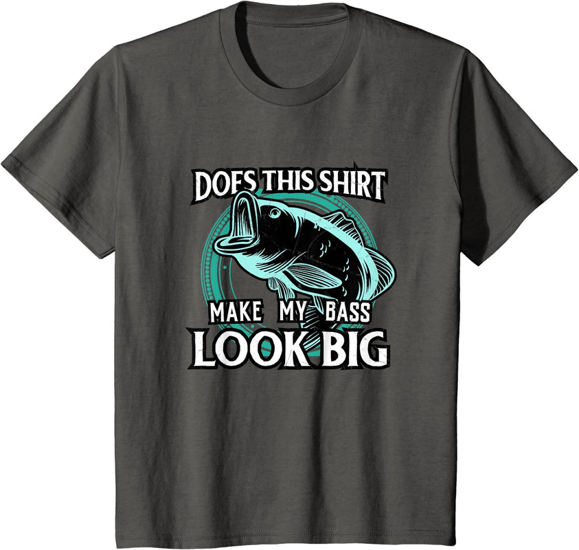 Does This Shirt Make My Bass Look Big Funny Fishing Youth Unisex T-shirt - Picture 3 of 4
