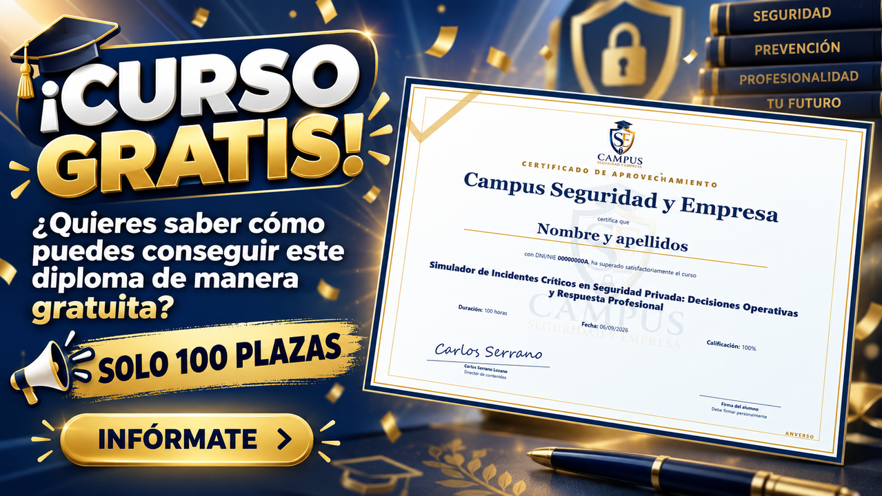 Curso gratis de Incidentes Críticos en Seguridad Privada: solo 100 plazas