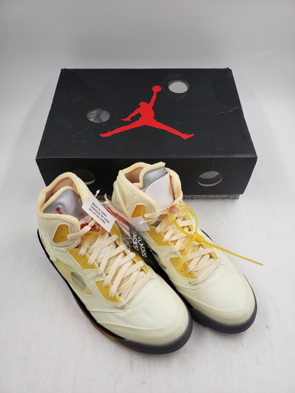  Jordan Air 5 Retro Sp Off-White - Sail Mens Dh8565 100 - Size  | Basketball