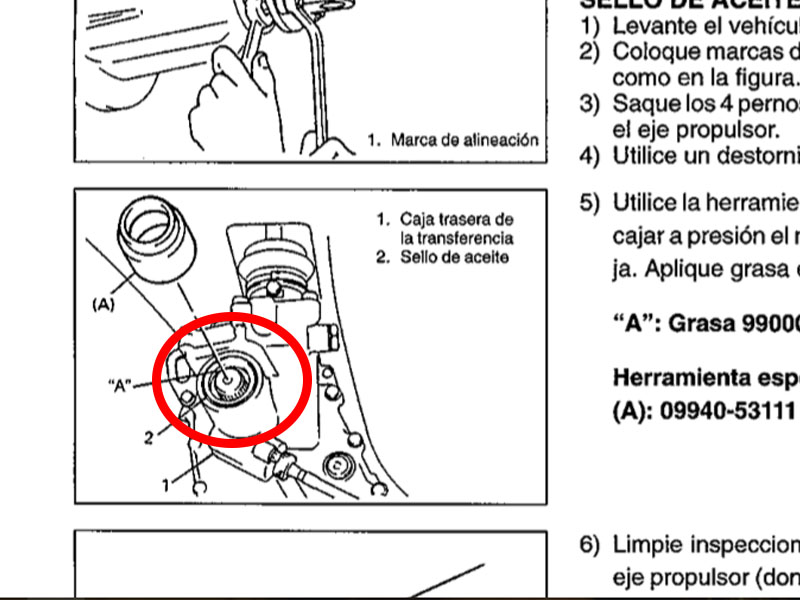 Reten de salida de la caja de transferencia - Suzuki Club 4x4