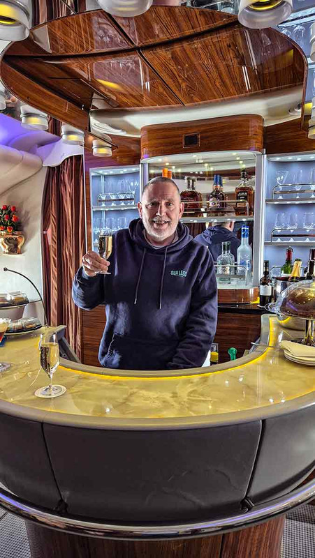 Behind the Airbus A380 bar