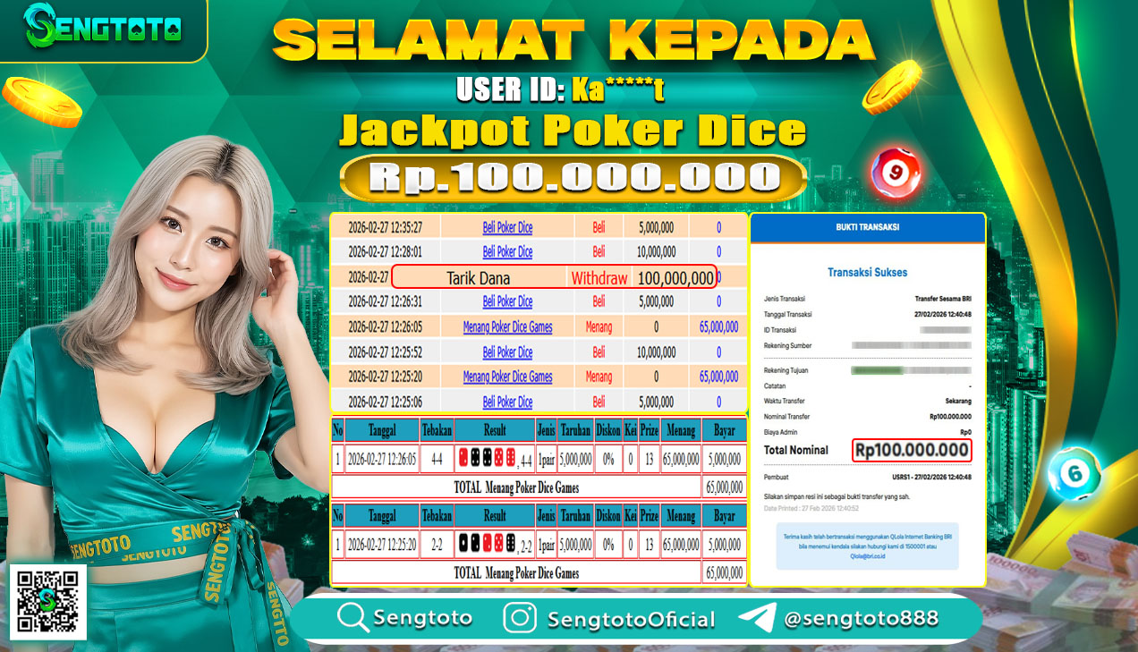 BUKTI PEMBAYARAN LIVEGAME POKER DICE GAMES