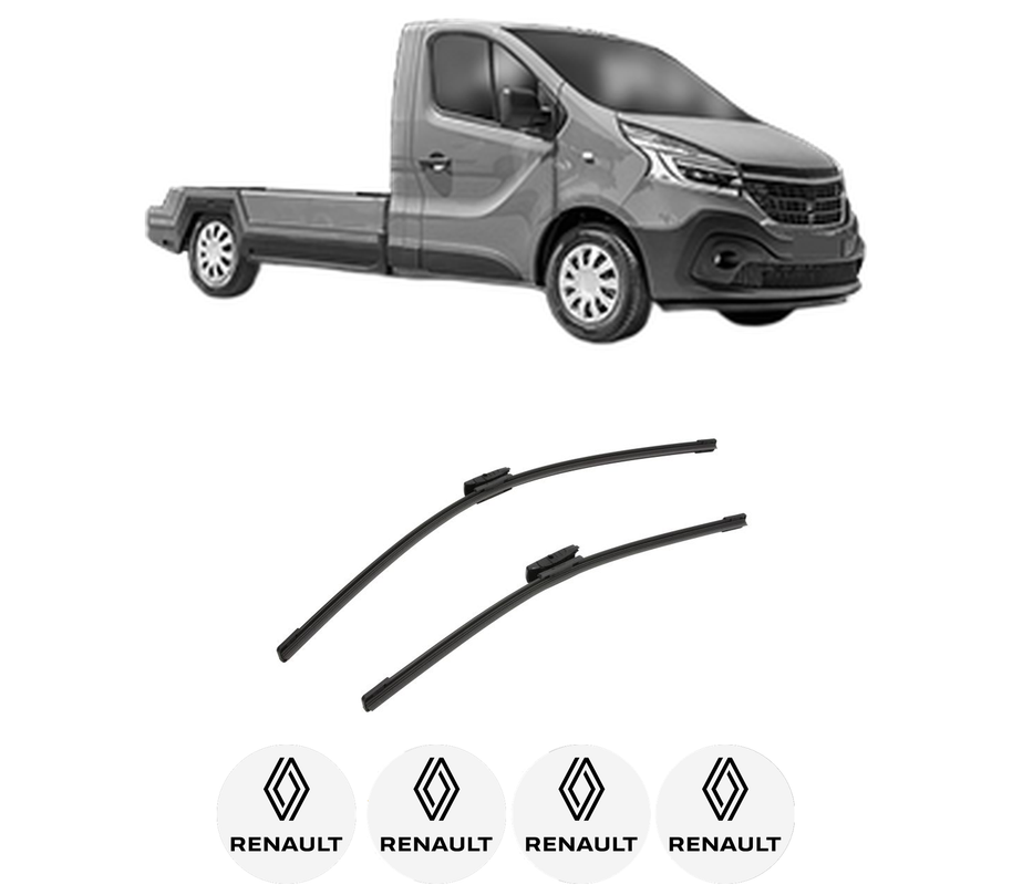 Set stergatoare auto RENAULT TRAFIC III Platform/Chassis (EG_) din 2014-2023, pentru parbriz auto, 2 bucati, Bosch Aerotwin Multi, din cauciuc siliconat rezistent, 4 Stickere Auto RENAULT