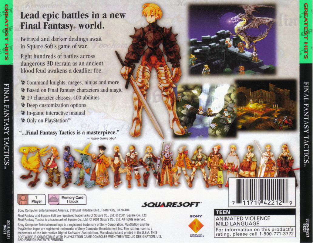 Final Fantasy Tactics (English) (GH) (Back)