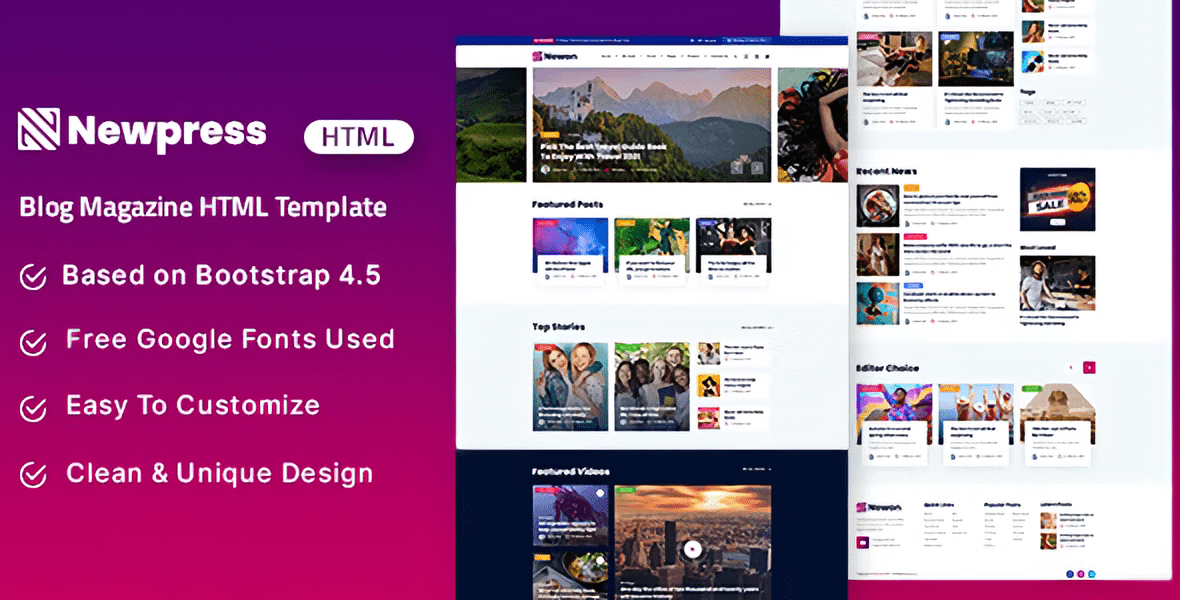 Newpress - Blog Magazine HTML Template – Bliter GPL