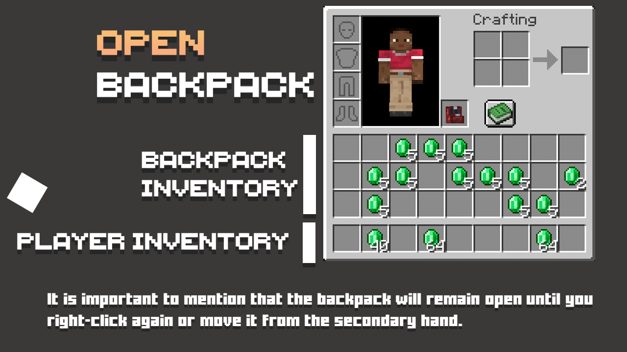 Backpacks! Bring all the items you want with you 1.21.1 Minecraft Data Pack
