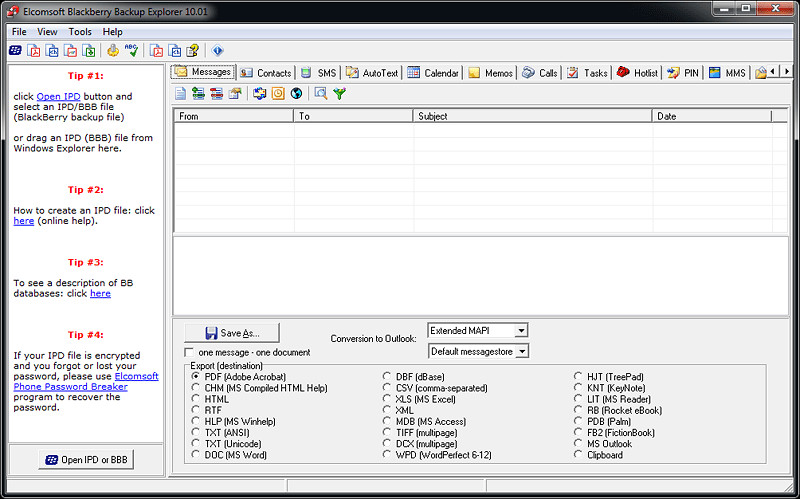 ElcomSoft Blackberry Backup Explorer Professional 10.02